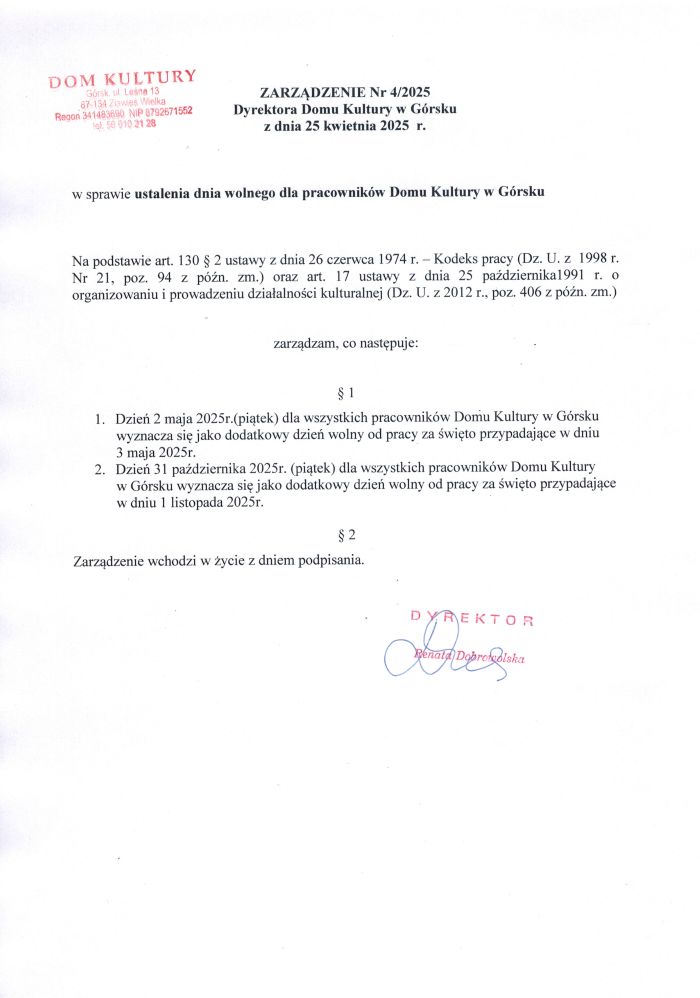 zarzadzenie nr 4 2025